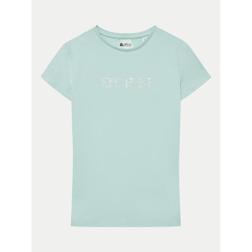 Guess T-Shirt J4RI49 J1314 Zielony Regular Fit ze sklepu MODIVO w kategorii T-shirty chłopięce - zdjęcie 182691391