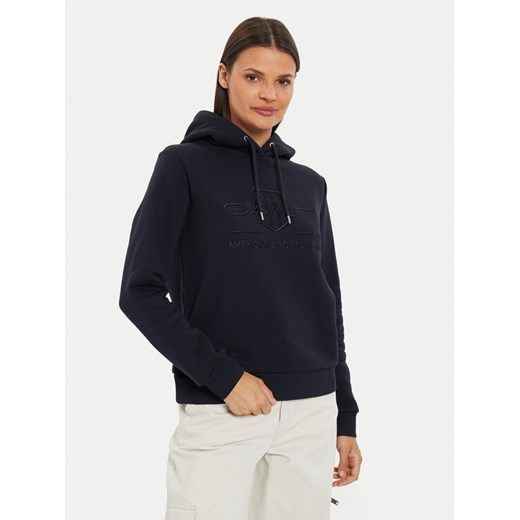 Gant Bluza Tonal Archive Shield 4203648 Granatowy Regular Fit ze sklepu MODIVO w kategorii Bluzy damskie - zdjęcie 182691424