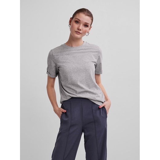 Pieces T-Shirt Ria 17086970 Szary Regular Fit ze sklepu MODIVO w kategorii Bluzki damskie - zdjęcie 182691463