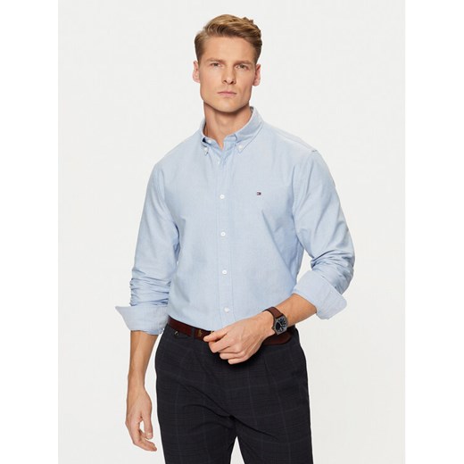 Tommy Hilfiger Koszula Solid Heritage MW0MW35774 Niebieski Regular Fit ze sklepu MODIVO w kategorii Koszule męskie - zdjęcie 182691494