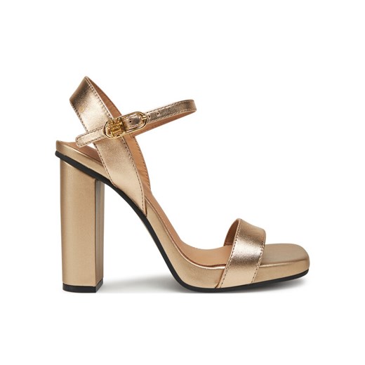 Tommy Hilfiger Sandały High Heel Golden Leather Sandal FW0FW08674 Złoty ze sklepu MODIVO w kategorii Sandały damskie - zdjęcie 182691511