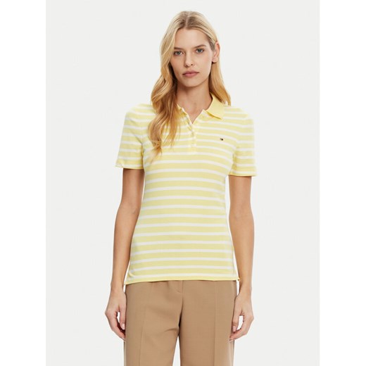 Tommy Hilfiger Polo 1985 WW0WW43225 Żółty Slim Fit ze sklepu MODIVO w kategorii Bluzki damskie - zdjęcie 182691571