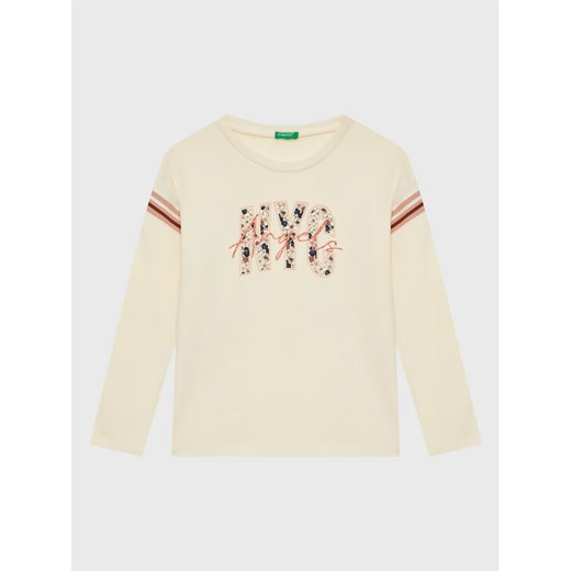 United Colors Of Benetton Bluzka 3VR5C108Q Beżowy Regular Fit ze sklepu MODIVO w kategorii Bluzki dziewczęce - zdjęcie 182691621