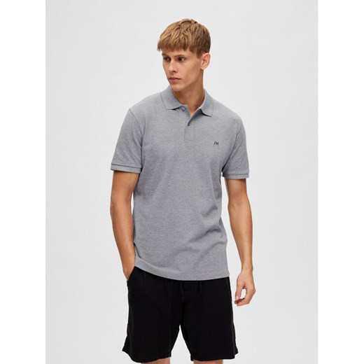 Selected Homme Polo 16087839 Szary Regular Fit ze sklepu MODIVO w kategorii T-shirty męskie - zdjęcie 182691654