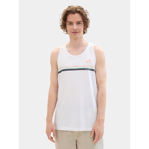 Tom Tailor Denim Tank top 1042073 Biały Regular Fit ze sklepu MODIVO w kategorii T-shirty męskie - zdjęcie 182691663