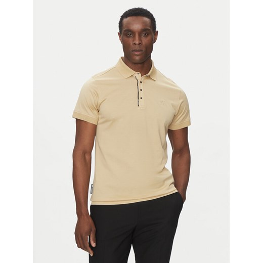 KARL LAGERFELD Polo 745007 552200 Beżowy Regular Fit ze sklepu MODIVO w kategorii T-shirty męskie - zdjęcie 182691721
