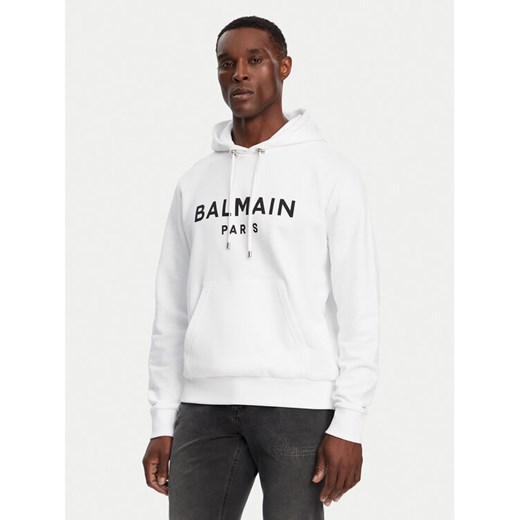Balmain Bluza DH1JR002BB65 Biały Regular Fit ze sklepu MODIVO w kategorii Bluzy męskie - zdjęcie 182691964