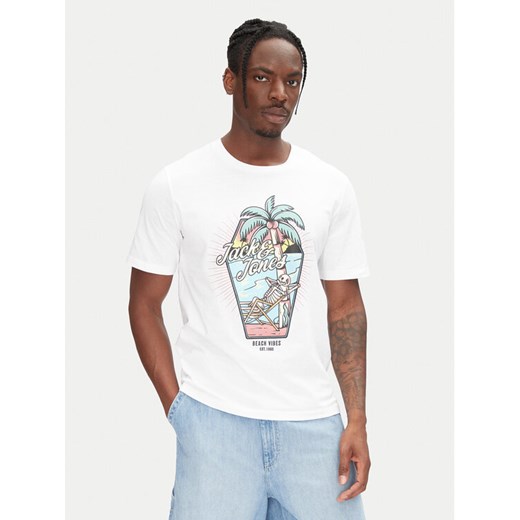 Jack&Jones T-Shirt Eljah 12268472 Biały Relaxed Fit ze sklepu MODIVO w kategorii T-shirty męskie - zdjęcie 182691983