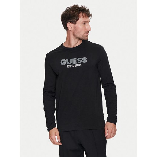 Guess Longsleeve M4YI33 J1314 Czarny Slim Fit ze sklepu MODIVO w kategorii T-shirty męskie - zdjęcie 182692002