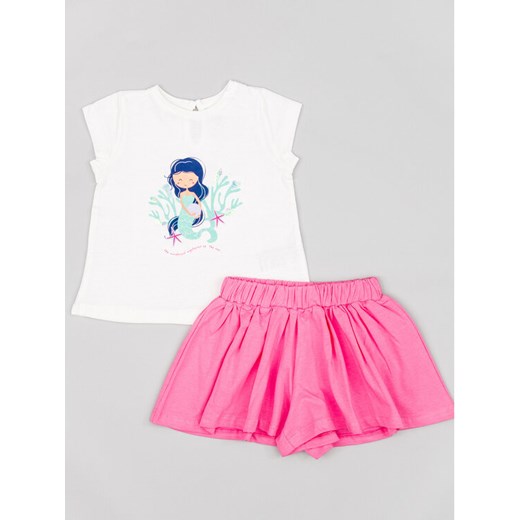 Zippy Komplet t-shirt i spodenki ZBGAP0602 23001 Różowy Regular Fit ze sklepu MODIVO w kategorii Komplety dziewczęce - zdjęcie 182692091