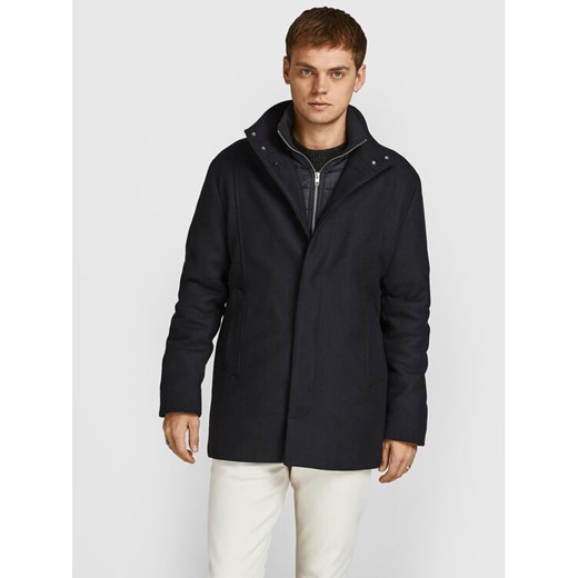 Jack&Jones Płaszcz wełniany Dunham 12189349 Czarny Regular Fit ze sklepu MODIVO w kategorii Płaszcze męskie - zdjęcie 182692180