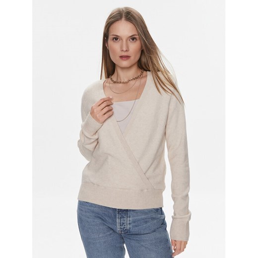Vila Sweter Ril 14092042 Beżowy Regular Fit ze sklepu MODIVO w kategorii Swetry damskie - zdjęcie 182692281