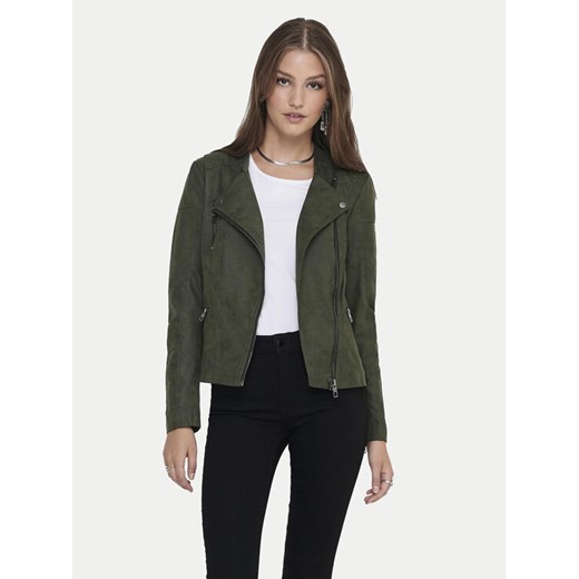 ONLY Kurtka z imitacji skóry Ava 15102997 Zielony Regular Fit ze sklepu MODIVO w kategorii Kurtki damskie - zdjęcie 182692462
