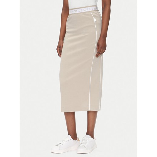 EA7 Emporio Armani Spódnica midi 7W000279 AF12501 U6155 Beżowy Regular Fit ze sklepu MODIVO w kategorii Spódnice - zdjęcie 182692502