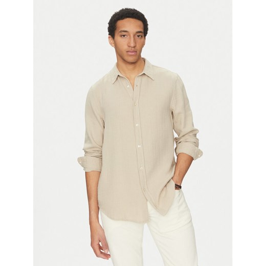 Guess Koszula M5GH85 WH831 Écru Regular Fit ze sklepu MODIVO w kategorii Koszule męskie - zdjęcie 182692581