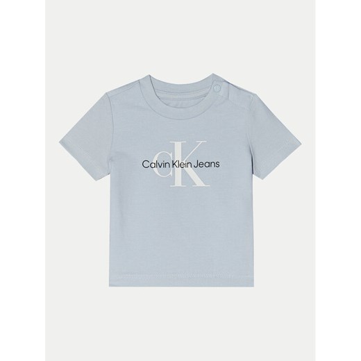 Calvin Klein Jeans T-Shirt Monogram IN0IN00001 Błękitny Regular Fit ze sklepu MODIVO w kategorii T-shirty chłopięce - zdjęcie 182692641