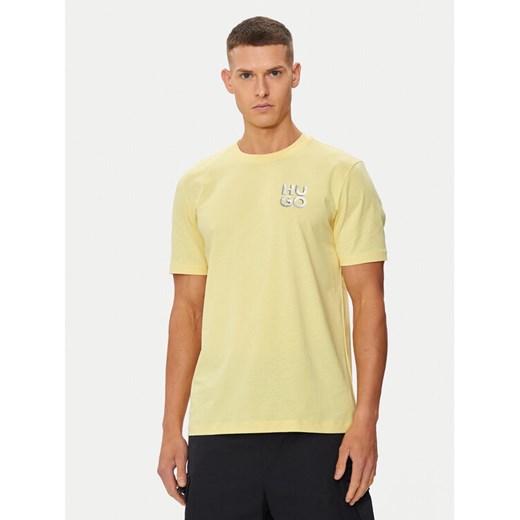 Hugo T-Shirt Detzington241 50508944 Żółty Regular Fit ze sklepu MODIVO w kategorii T-shirty męskie - zdjęcie 182692861