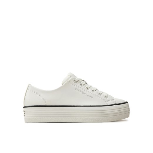 Calvin Klein Jeans Tenisówki Bold Vulc Flatf Low Lth In YW0YW01633 Biały ze sklepu MODIVO w kategorii Trampki damskie - zdjęcie 182692921
