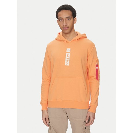 Alpha Industries Bluza Puff Print 146338 Pomarańczowy Regular Fit ze sklepu MODIVO w kategorii Bluzy męskie - zdjęcie 182693081