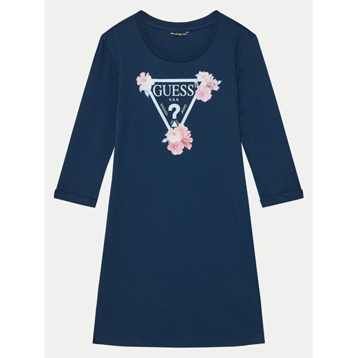 Guess Sukienka codzienna J3YK13 KA6W4 Błękitny Regular Fit ze sklepu MODIVO w kategorii Sukienki dziewczęce - zdjęcie 182693093