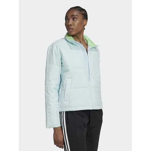 adidas Kurtka przejściowa HK5255 Błękitny Regular Fit ze sklepu MODIVO w kategorii Kurtki damskie - zdjęcie 182693213