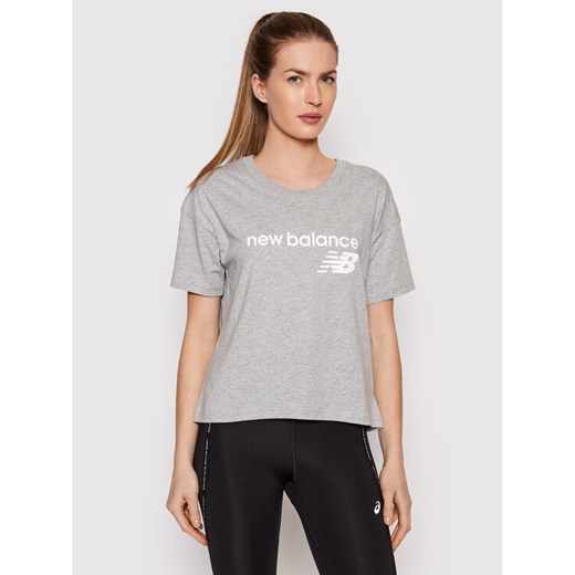 New Balance T-Shirt Stacked WT03805 Szary Relaxed Fit New Balance XS MODIVO