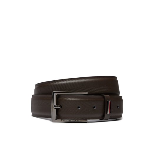 Tommy Hilfiger Pasek Męski Business Texture 3.5 Adj AM0AM12069 Brązowy ze sklepu MODIVO w kategorii Paski męskie - zdjęcie 182693344