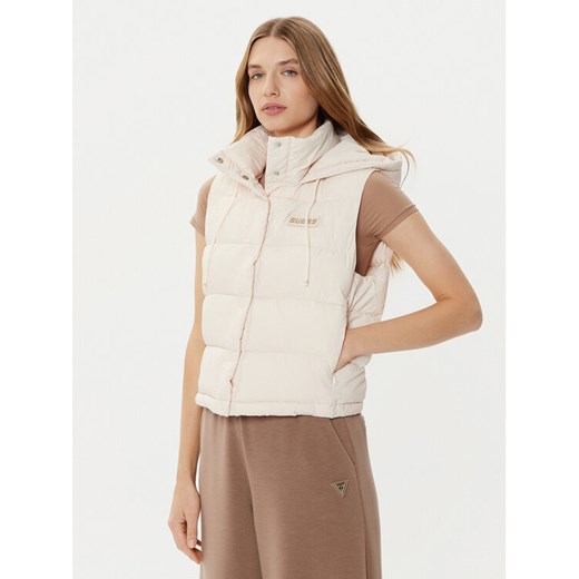 Guess Bezrękawnik V4RL02 WFYE2 Biały Regular Fit ze sklepu MODIVO w kategorii Kamizelki damskie - zdjęcie 182693504