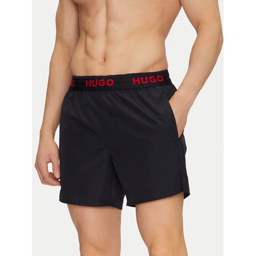 HUGO Szorty kąpielowe Tap 50534495 Czarny Regular Fit ze sklepu MODIVO w kategorii Kąpielówki - zdjęcie 182693523