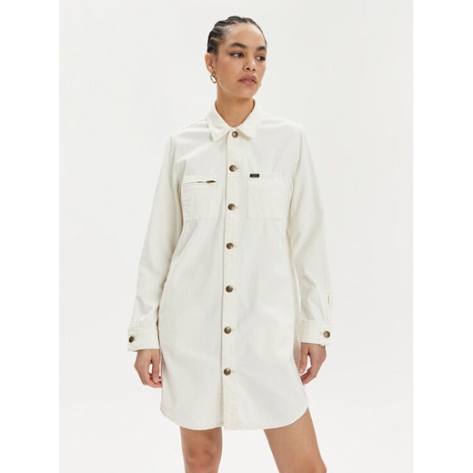Lee Sukienka jeansowa Unionall 112349527 Écru Regular Fit ze sklepu MODIVO w kategorii Sukienki - zdjęcie 182693544