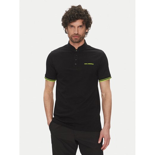 KARL LAGERFELD Polo 745022 552232 Czarny Regular Fit ze sklepu MODIVO w kategorii T-shirty męskie - zdjęcie 182693551