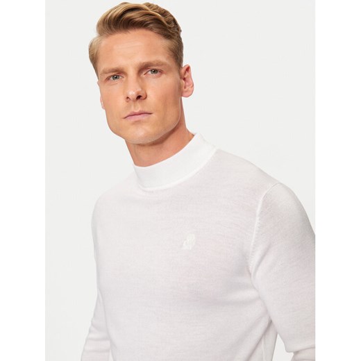 KARL LAGERFELD Golf 655002 544399 Biały Regular Fit ze sklepu MODIVO w kategorii Swetry męskie - zdjęcie 182693594