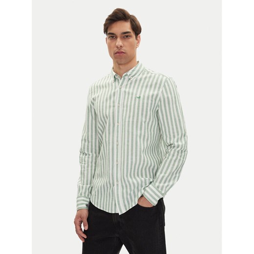 Mustang Koszula Rawlins 1016249 Zielony Slim Fit ze sklepu MODIVO w kategorii Koszule męskie - zdjęcie 182693603