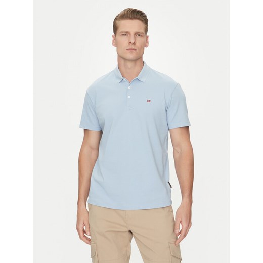 Napapijri Polo Ealis NP0A4H8B Błękitny Regular Fit ze sklepu MODIVO w kategorii T-shirty męskie - zdjęcie 182693651