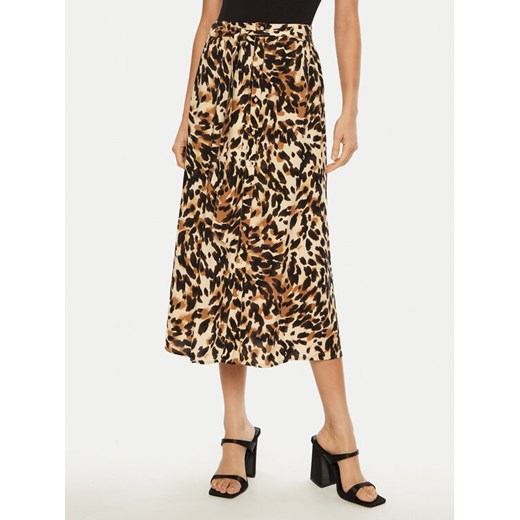 YAS Spódnica midi Savanna 26028279 Brązowy Regular Fit ze sklepu MODIVO w kategorii Spódnice - zdjęcie 182693693