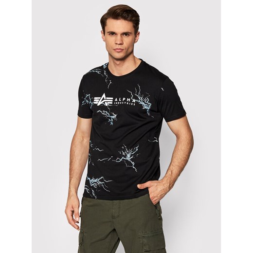 Alpha Industries T-Shirt Lightning Aop 106500 Czarny Regular Fit Alpha Industries M MODIVO