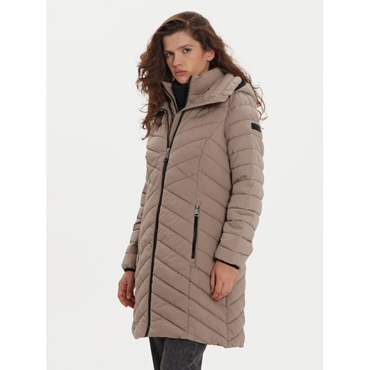 DKNY Kurtka zimowa DLEMPN46 Beżowy Slim Fit ze sklepu MODIVO w kategorii Kurtki damskie - zdjęcie 182693973