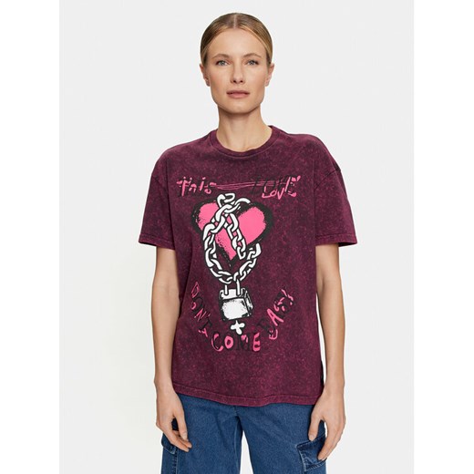 Vans T-Shirt Love Shackle Oversized VN000GK6 Czarny Regular Fit ze sklepu MODIVO w kategorii Bluzki damskie - zdjęcie 182694040
