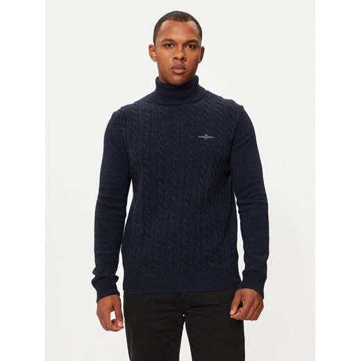 Aeronautica Militare Golf 242MA1485L417 Granatowy Regular Fit ze sklepu MODIVO w kategorii Swetry męskie - zdjęcie 182694072
