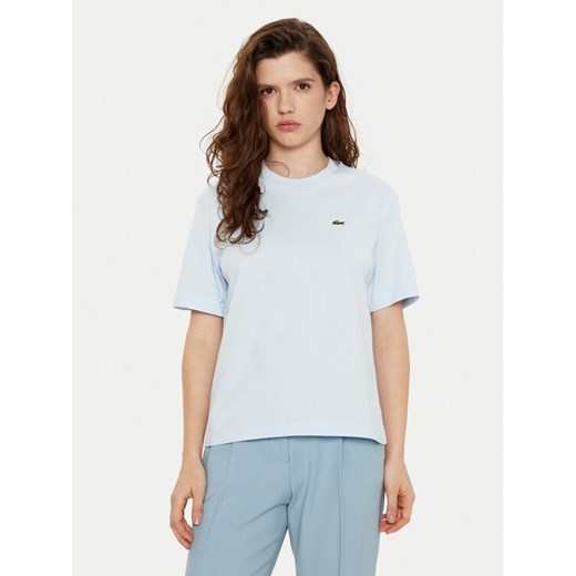 Lacoste T-Shirt TF7215 Błękitny Regular Fit ze sklepu MODIVO w kategorii Bluzki damskie - zdjęcie 182694231