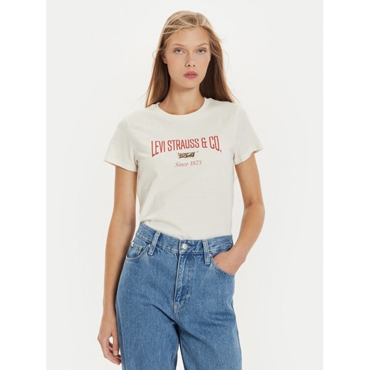Levi's® T-Shirt The Perfect 17369-2805 Écru Standard Fit ze sklepu MODIVO w kategorii Bluzki damskie - zdjęcie 182694232