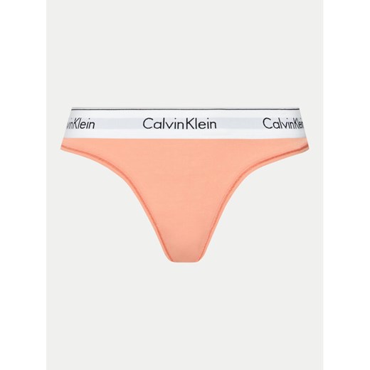 Calvin Klein Underwear Stringi 0000F3786E Koralowy ze sklepu MODIVO w kategorii Majtki damskie - zdjęcie 182694291