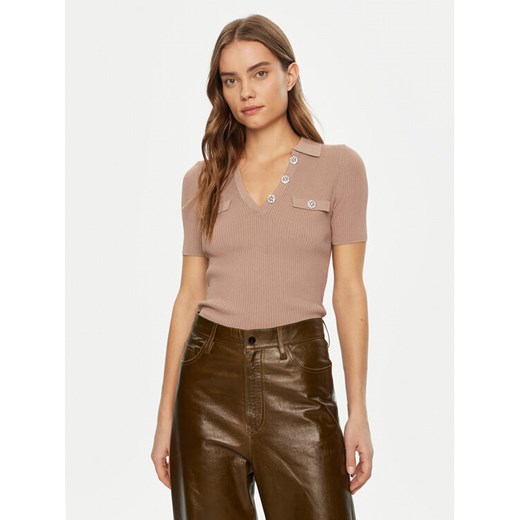 Guess Sweter W5RR25 Z2U00 Beżowy Regular Fit ze sklepu MODIVO w kategorii Swetry damskie - zdjęcie 182694370