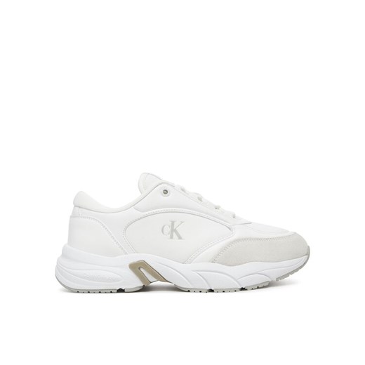 Calvin Klein Jeans Sneakersy Retro Tennis Mg Mix YW0YW01743 Biały ze sklepu MODIVO w kategorii Buty sportowe damskie - zdjęcie 182694390