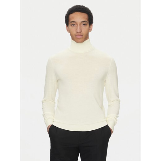 Calvin Klein Golf Superior K10K110420 Écru Slim Fit ze sklepu MODIVO w kategorii Swetry męskie - zdjęcie 182694520