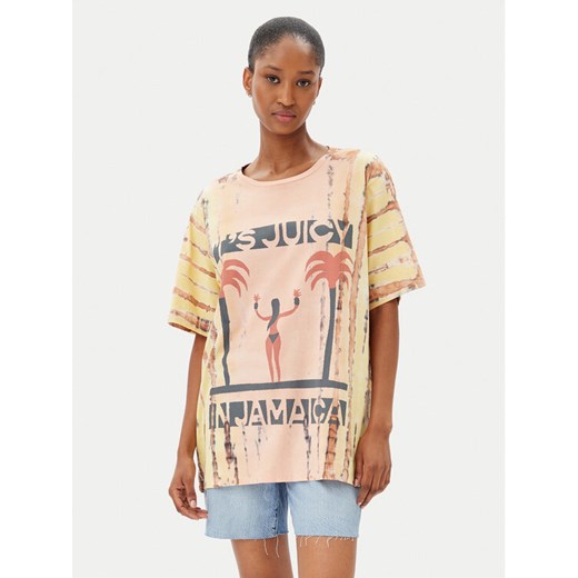 One Teaspoon T-Shirt Its Juicy In Jamaica 26940 Pomarańczowy Relaxed Fit ze sklepu MODIVO w kategorii Bluzki damskie - zdjęcie 182694730