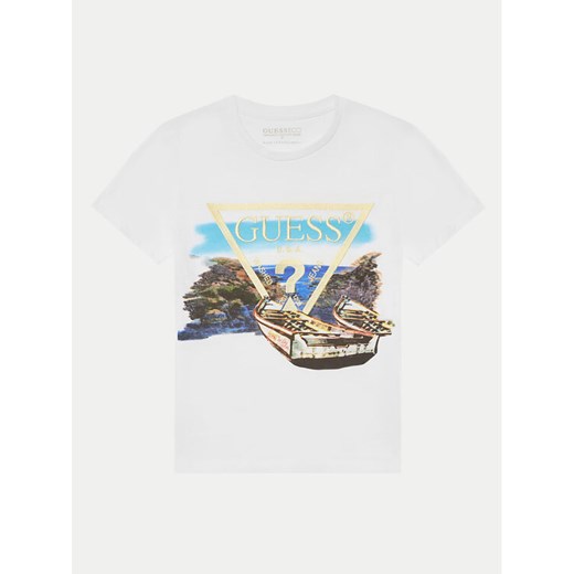 Guess T-Shirt L5GI07 K6XN4 Biały Regular Fit ze sklepu MODIVO w kategorii T-shirty chłopięce - zdjęcie 182694783