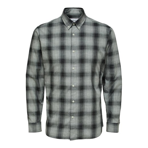 Selected Homme Koszula Theo 16087696 Szary Slim Fit ze sklepu MODIVO w kategorii Koszule męskie - zdjęcie 182695041