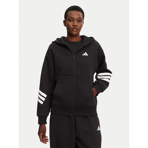 adidas Bluza Future Icons 3-Stripes JE0171 Czarny Regular Fit ze sklepu MODIVO w kategorii Bluzy damskie - zdjęcie 182695123