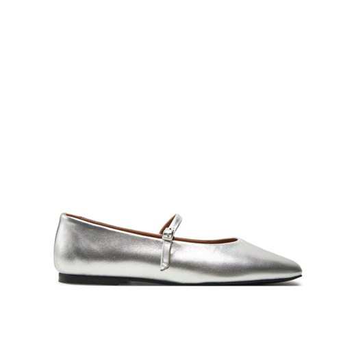 Calvin Klein Baleriny Mary Jane Ballerina - Met HW0HW02269 Srebrny ze sklepu MODIVO w kategorii Balerinki - zdjęcie 182695294